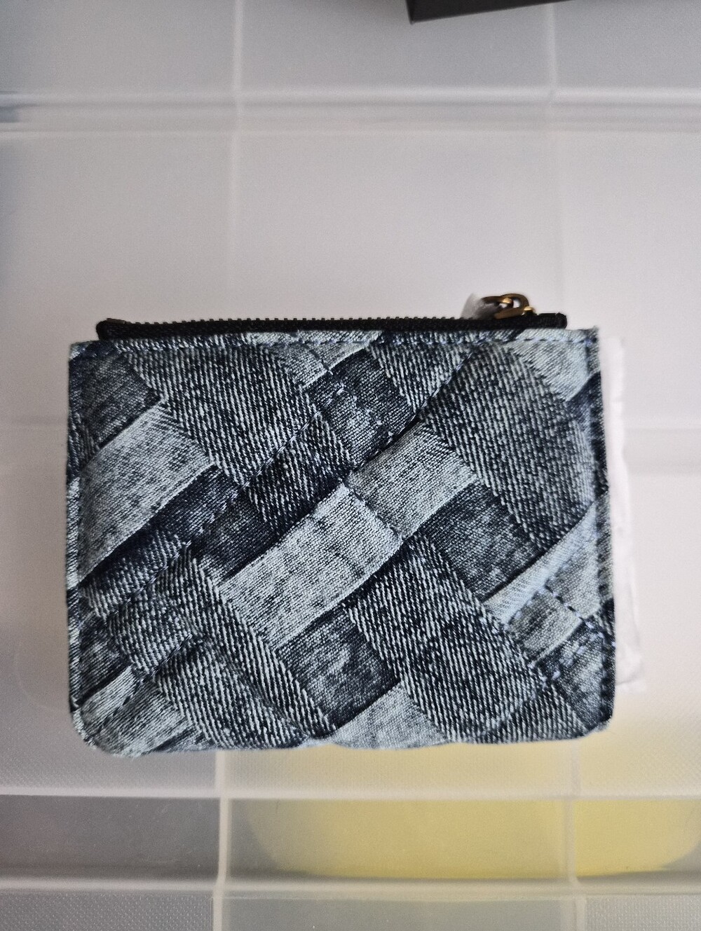 *NIB* [Kurt Geiger London] Mini Denim Patchwork Purse - Picture 3 of 4